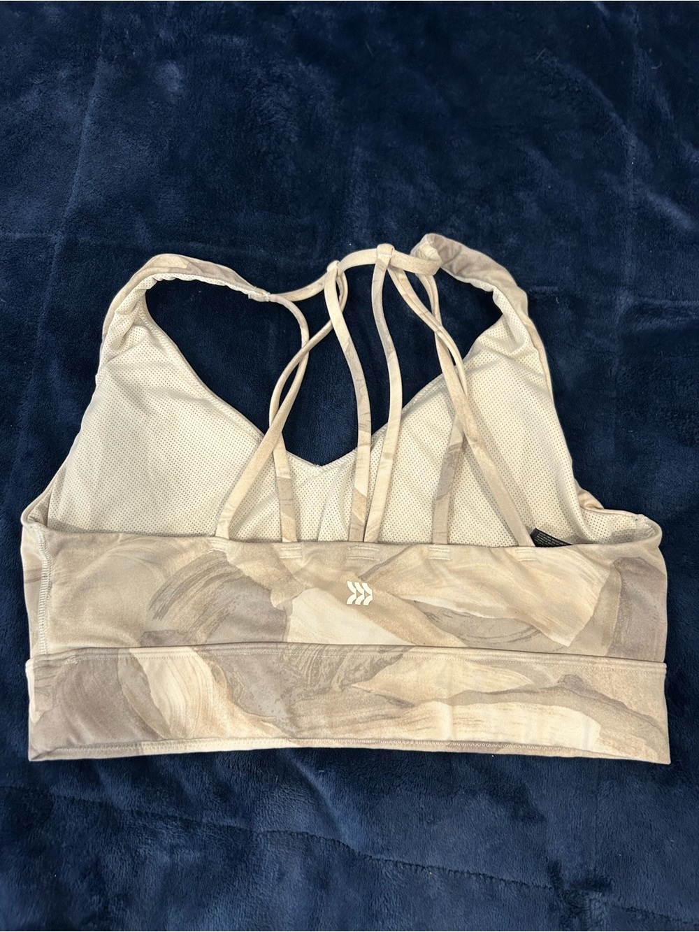 all in motion Neutral Marble Print Strappy Sports Bra & Leggings - Beige Taupe - Picture 2 of 6
